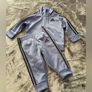 Adidas Light Blue Track Jacket and Pants Set